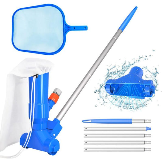 Robot Pool Swimming Pool Maintenance Kit with Vacuum and Pool Skimmer, 5 Handle Handles, Leaf Bag Portable Maintenance Kit for Above Ground Pool, Pond