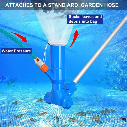 Robot Pool Swimming Pool Maintenance Kit with Vacuum and Pool Skimmer, 5 Handle Handles, Leaf Bag Portable Maintenance Kit for Above Ground Pool, Pond