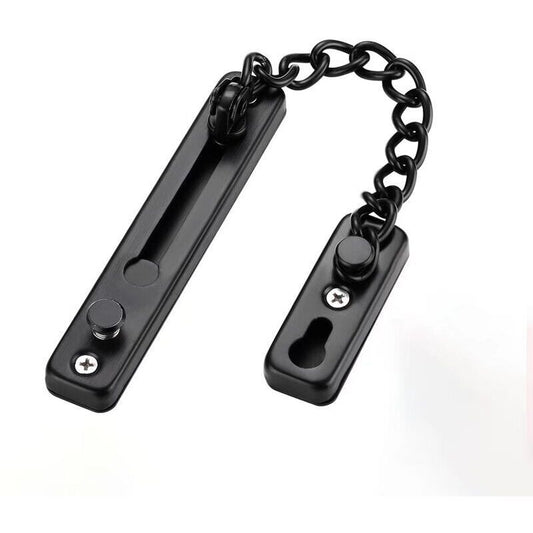 Door Chains, Anti Theft Door Chain Lock, Stainless Steel Door Security Chain Door Latch Lock Home Hotel, Black