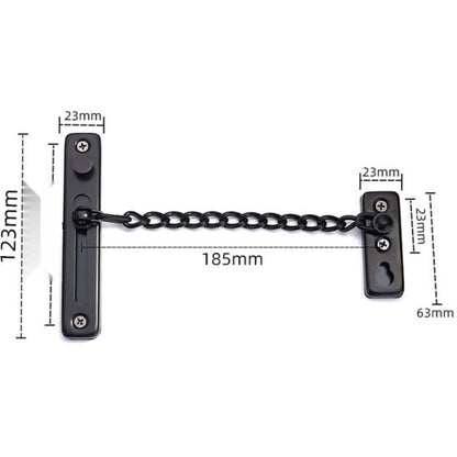 Door Chains, Anti Theft Door Chain Lock, Stainless Steel Door Security Chain Door Latch Lock Home Hotel, Black