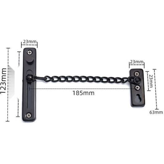 Door Chains, Anti Theft Door Chain Lock, Stainless Steel Door Security Chain Door Latch Lock Home Hotel, Black