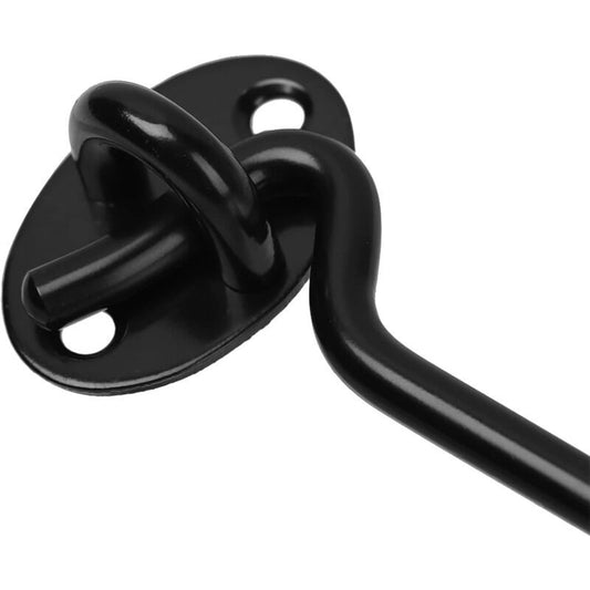 2 Pieces Cabin Hook Eye Door Latch Stainless Steel with 3 Inch Screws for Shed Door Garage Doors Black