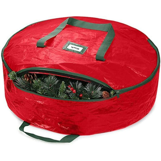 Garden Furniture Cover Christmas Wreath Storage Bag 30 Inch Garland Container, Red, 70 x 20cm