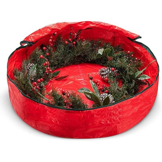 Garden Furniture Cover Christmas Wreath Storage Bag 30 Inch Garland Container, Red, 70 x 20cm