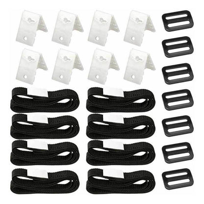 8 Pack Swimming Pool Solar Cover Fixing Kit, Nylon Adhesive Straps Fixing Plates Buckles for Solar Cover Fixing