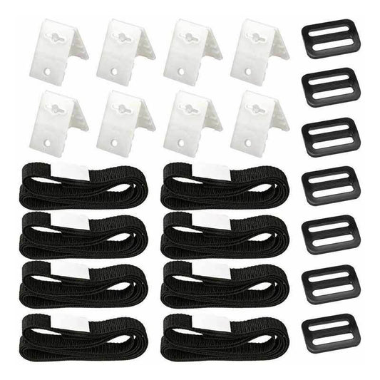 8 Pack Swimming Pool Solar Cover Fixing Kit, Nylon Adhesive Straps Fixing Plates Buckles for Solar Cover Fixing