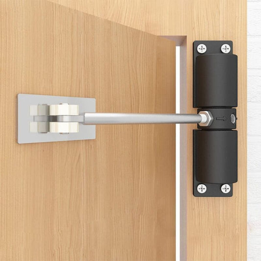 Automatic Door Closer, Spring-Loaded Door Closer, Adjustable Zinc Alloy Automatic Closing for Living Room or Shop, Controls up to 40KG