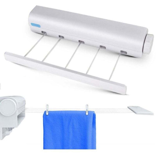 Indoor and Outdoor Wall Mounted Clothes Dryer, Extendable Clothes Line 3.7 m