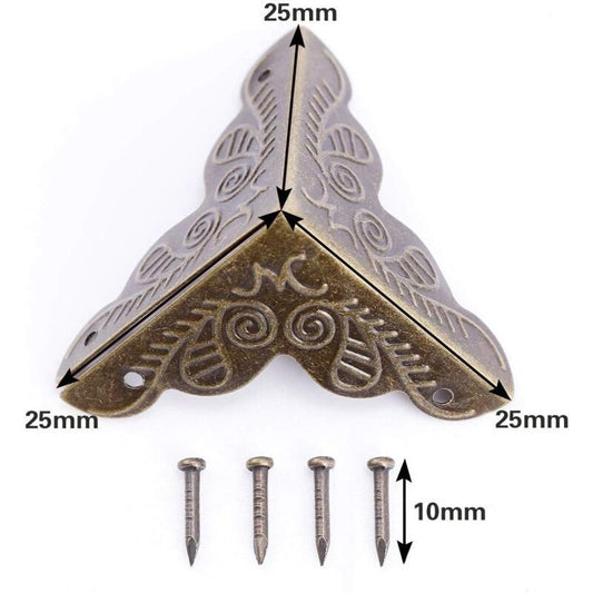 40 Pcs Furniture Hinge, Vintage Corner, Antique Metal Furniture Corner, Protective Corners for Crates and Furniture Vintage Style