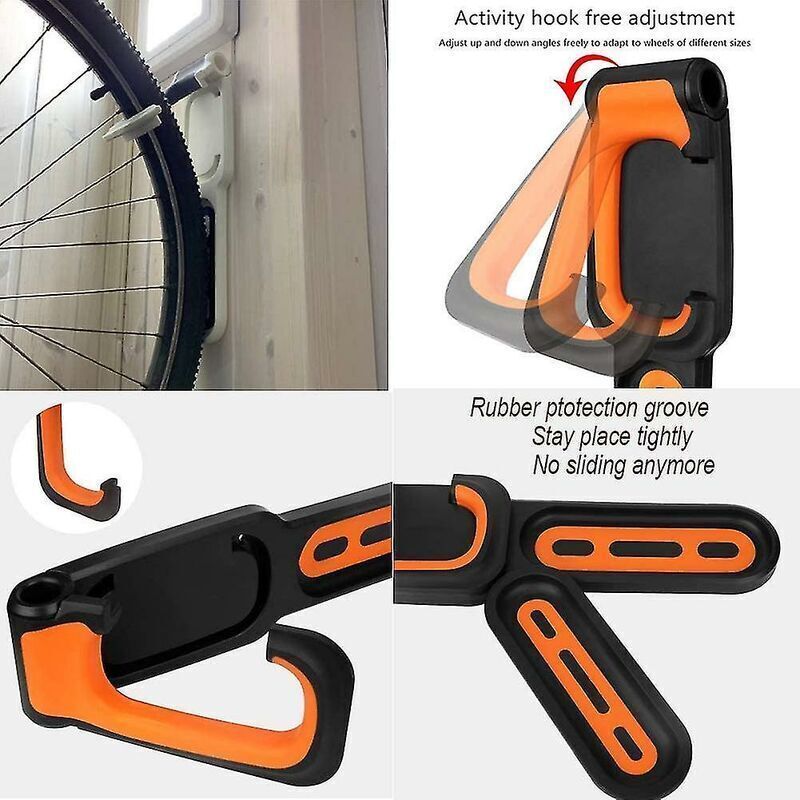 Rubber Coated Bike Rack Wall Mounted Bike Holder 2 Bike Wall Mounts Indoor and Outdoor Use