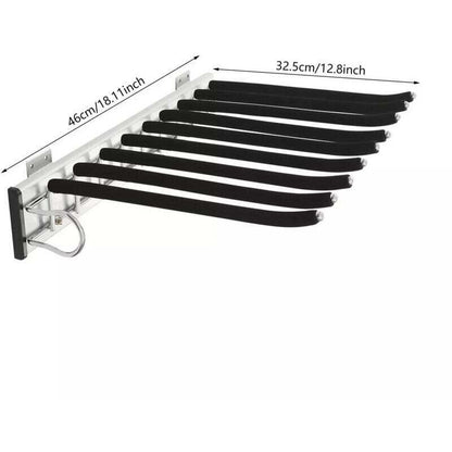 Expandable Trouser Rack, Trouser Hanger, Pant Rack, 9 Scarves, Hanging Rail, Expandable Trousers for Wardrobe, Left Side Mount, 48 cm