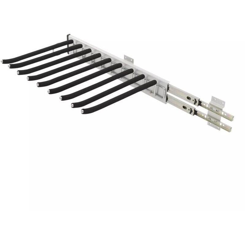 Expandable Trouser Rack, Trouser Hanger, Pant Rack, 9 Scarves, Hanging Rail, Expandable Trousers for Wardrobe, Left Side Mount, 48 cm