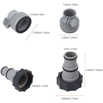 Swimming Pool Hose Adapter, Replacement Hose Adapter with Clamp for Threaded Connection Pumps