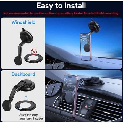 Car Phone Holder, Powerful Magnets, for Dashboard and Windshield Suction Cup Phone Holder Compatible with iPhone and Android Automobile Cradle