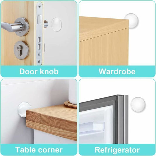 6 Pcs Wall Mounted Door Stopper, Self Adhesive Silicone Door Stopper, Strong Door Stop for Cabinet, Kitchen, Bathroom and Office Doors