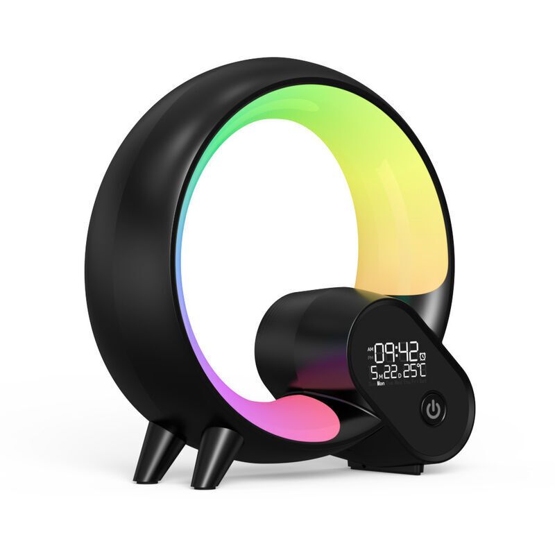 Smart LED Table Lamp, Ambiance Lamp with Bluetooth Speaker, Music Calendar Light Alarm Clock, APP Control Bedside Lamp, Night Light for Children Baby