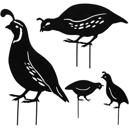 Outdoor Metal Garden Decor, Quail Farm Garden Art Metal Statues Decor Garden Decoration Lawn Path Sidewalk Garden, European Retro Style