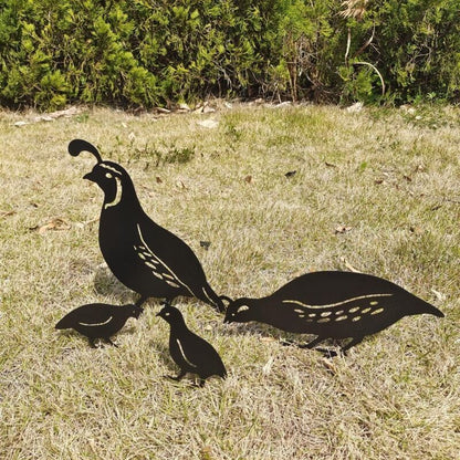 Outdoor Metal Garden Decor, Quail Farm Garden Art Metal Statues Decor Garden Decoration Lawn Path Sidewalk Garden, European Retro Style