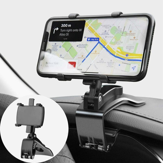 360 Degree Rotating Car Phone Holder, Dashboard Mount for GPS and Smartphones, Black, 4-7 Inch