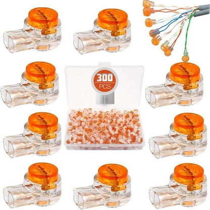 300 Pcs Waterproof Connectors, Resin-Filled Cable Connection Clips for Robotic Garden and Outdoor Lawnmowers