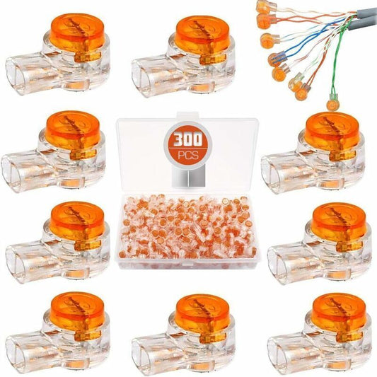 300 Pcs Waterproof Connectors, Resin-Filled Cable Connection Clips for Robotic Garden and Outdoor Lawnmowers