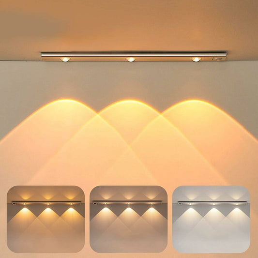 LED Lamp, Closet Light with Motion Sensor, USB Rechargeable LED Lamp, Wireless Kitchen LED Light with 3 Lighting Modes and Magnetic Mounting, 40 cm