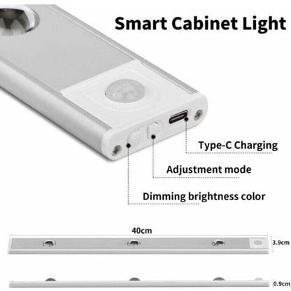 LED Lamp, Closet Light with Motion Sensor, USB Rechargeable LED Lamp, Wireless Kitchen LED Light with 3 Lighting Modes and Magnetic Mounting, 40 cm
