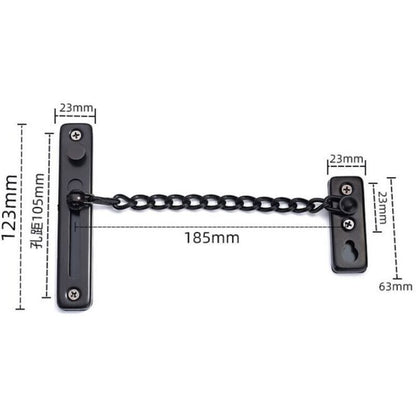 Door Chains, Anti-Theft Door Chain Lock, Reliable Stainless Steel Door Security Chain Door Latch Lock Ideal for Home Hotel, Black
