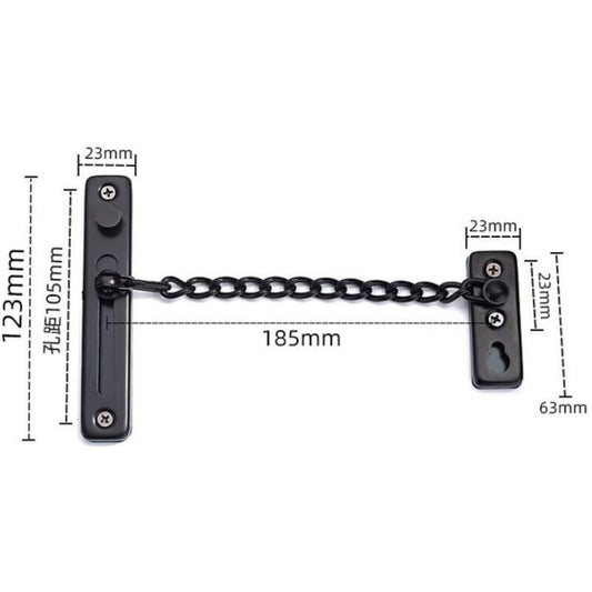 Door Chains, Anti-Theft Door Chain Lock, Reliable Stainless Steel Door Security Chain Door Latch Lock Ideal for Home Hotel, Black