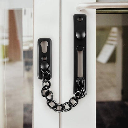 Door Chains, Anti-Theft Door Chain Lock, Reliable Stainless Steel Door Security Chain Door Latch Lock Ideal for Home Hotel, Black