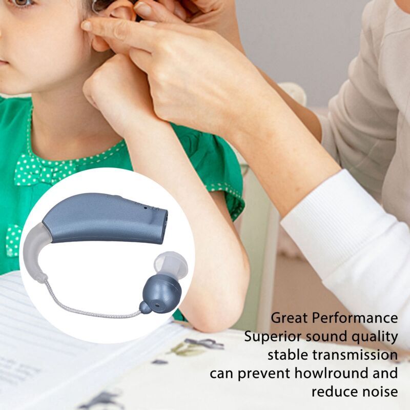2 Pcs Rechargeable Hearing Aid Sound Amplifier with Noise Reduction Function for Adults and Seniors, Blue, Dubuns