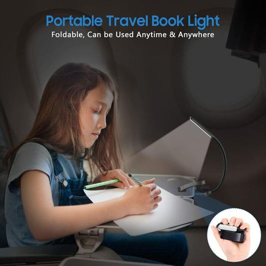 Rechargeable Reading Light, 9 LED Clip-on Reading Lamp, Stepless Dimming and 3 Eye Protection Modes, Cold and Warm White, 360 Degree Flexible Neck