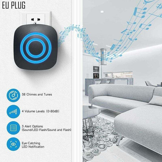 Doorbell with Motion Sensor, Wireless Outdoor Doorbell Kit with Infrared Motion Sensor and Plug-in Receivers and PIR Motion Detector