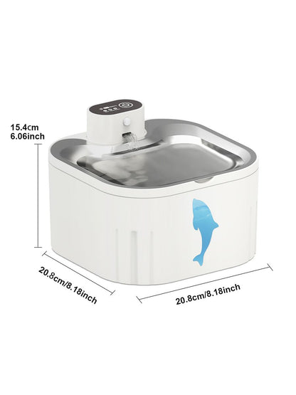U7 Cat Water Fountain Waterer 3L/101oz, Wireless & USB Rechargeable Pet Water Fountain with 304 Stainless Steel Lid, Smart Infrared Motion Sensor Automatic Pet Water Dispenser, Ultra Quiet Pump, Detachable Easy Clean,  4 Filters Included