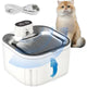 U7 Cat Water Fountain Waterer 3L/101oz, Wireless & USB Rechargeable Pet Water Fountain with 304 Stainless Steel Lid, Smart Infrared Motion Sensor Automatic Pet Water Dispenser, Ultra Quiet Pump, Detachable Easy Clean