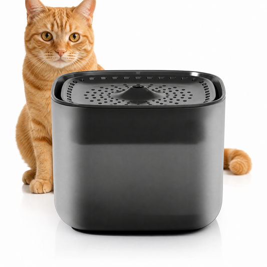 Black 3L/101oz Automatic Cat Water Fountain, Pet Water Dispenser with USB Wired Power, Detachable Design, Ultra-Quiet Pump (≤30dB), 3-Stage Filtration, Anti-Dry Burning Warning Light, BPA-Free for Multiple Cats & Small Dogs