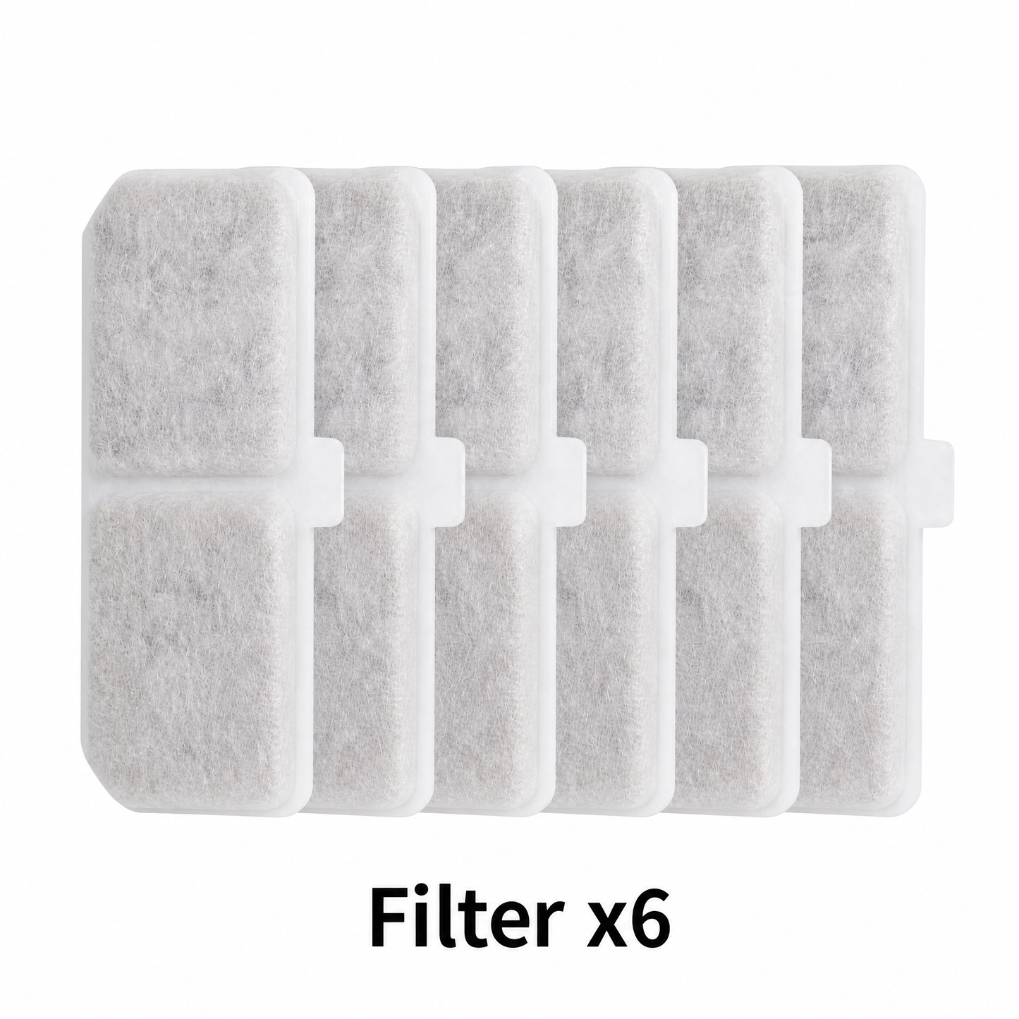 Cat Water Fountain Replacement Filters, 6 Pack Pet Fountain Filters with Activated Carbon and Sponge, Compatible with XC528 3L/101oz Automatic Cat Water Fountains