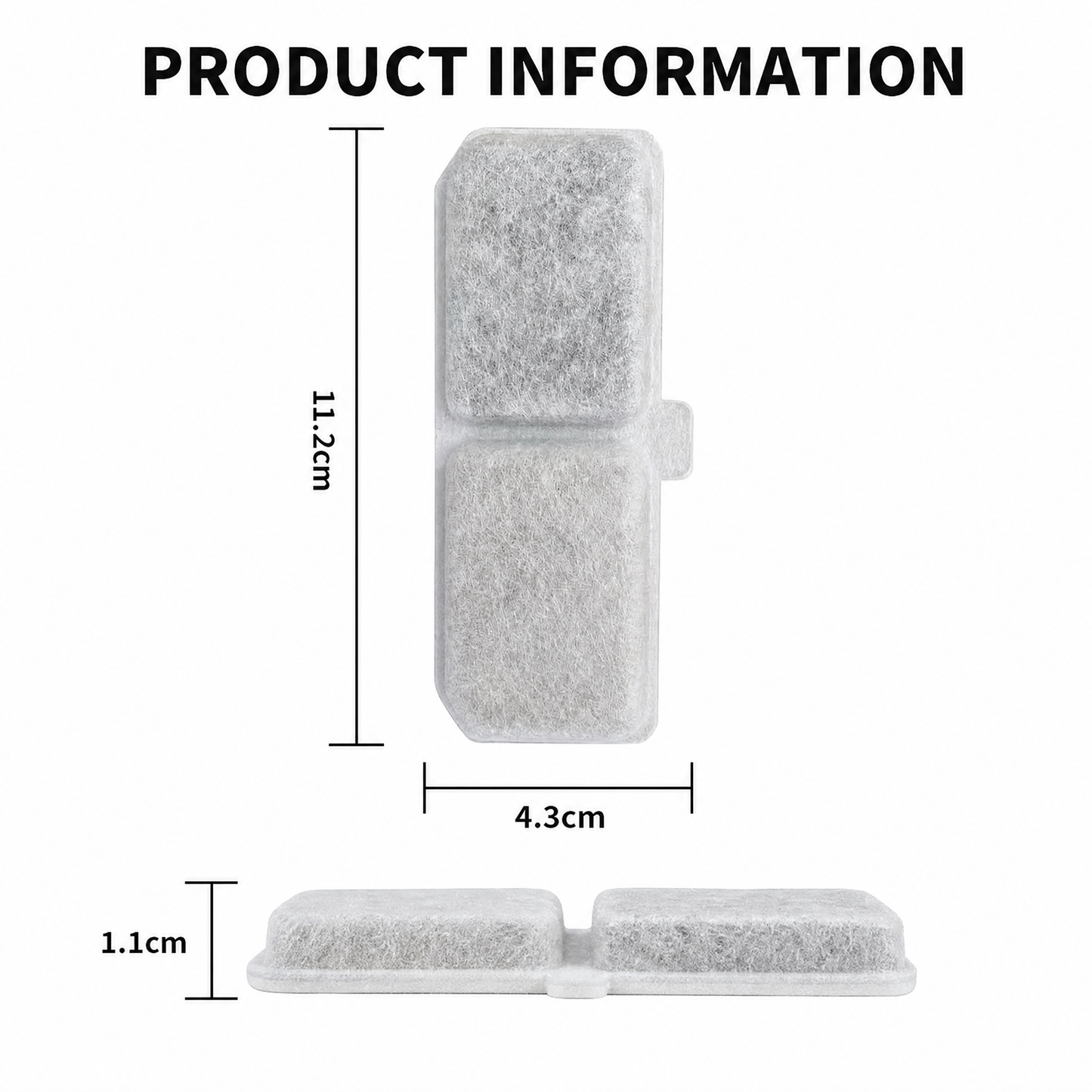 Cat Water Fountain Replacement Filters, 6 Pack Pet Fountain Filters with Activated Carbon and Sponge, Compatible with XC528 3L/101oz Automatic Cat Water Fountains