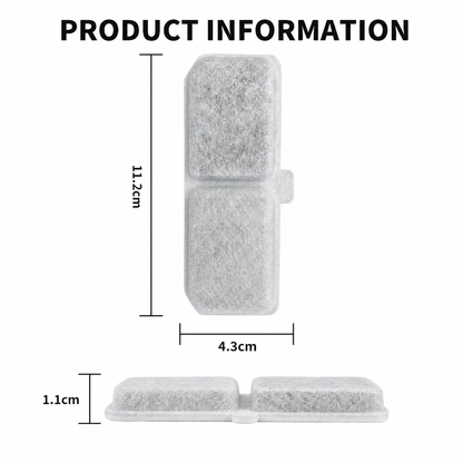 Cat Water Fountain Replacement Filters, 6 Pack Pet Fountain Filters with Activated Carbon and Sponge, Compatible with XC528 3L/101oz Automatic Cat Water Fountains