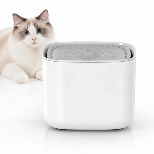 White 3L/101oz Automatic Cat Water Fountain, Pet Water Dispenser with USB Wired Power, Detachable Design, Ultra-Quiet Pump (≤30dB), 3-Stage Filtration, Anti-Dry Burning Warning Light, BPA-Free for Multiple Cats & Small Dogs