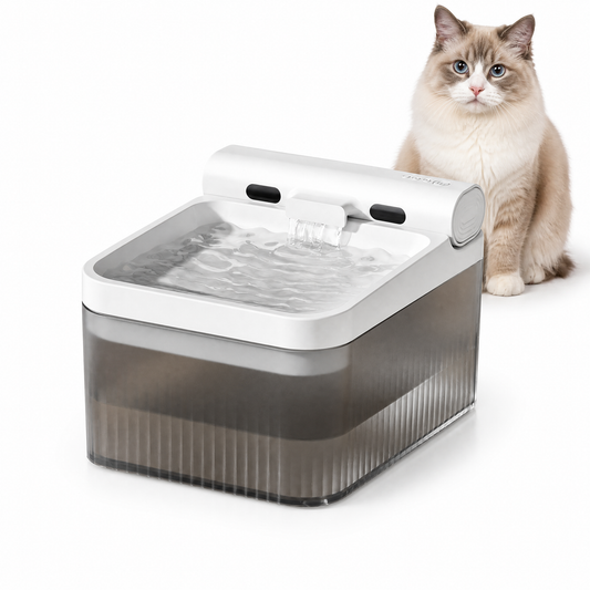 White Cat Water Fountain 3L, Cordless Pet Water Dispenser for Cats & Small Dogs,Wireless Pet Fountain, Smart Sensor, 3 Modes, Quiet Rechargeable Type-C Drinking Bowl