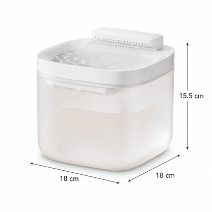 White Cat Water Fountain 3L, Wired Pet Water Dispenser for Cats & Small Dogs, Waterfall-Style Quiet Drinking Fountain with Filter, Easy-Clean ABS+PP Bowl, 5V 1A