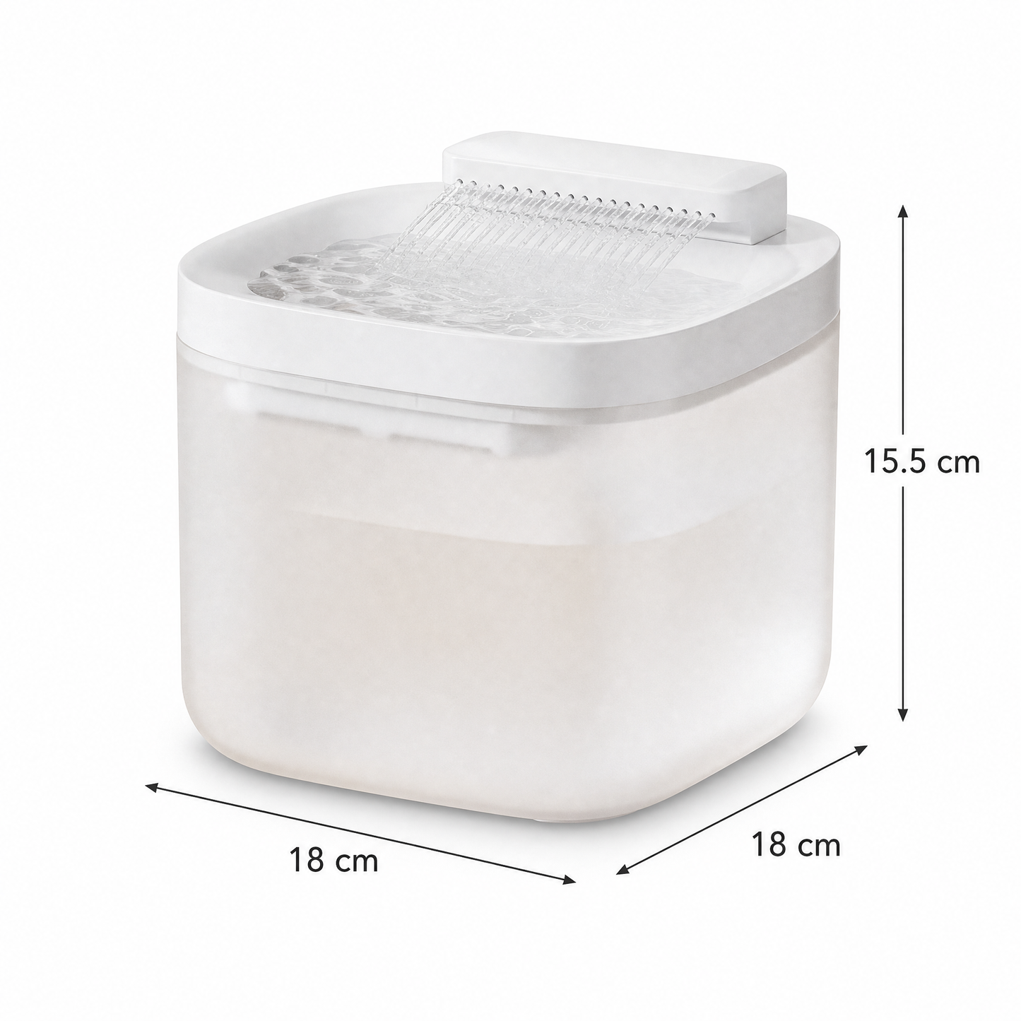 White Cat Water Fountain 3L,6 Filters Included, Wired Pet Water Dispenser for Cats & Small Dogs, Waterfall-Style Quiet Drinking Fountain with Filter, Easy-Clean ABS+PP Bowl, 5V 1A