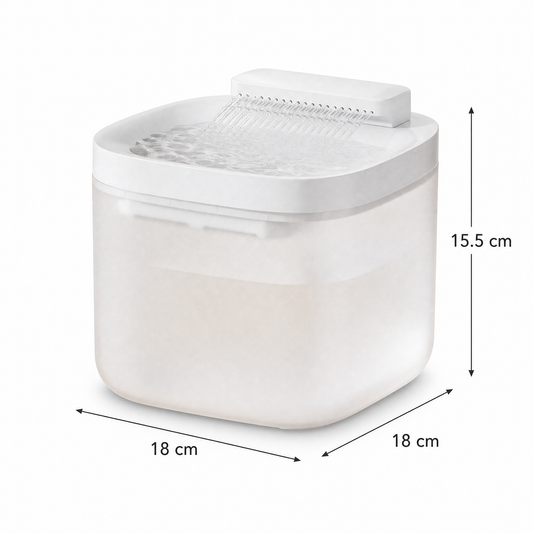 White Cat Water Fountain 3L,6 Filters Included, Wired Pet Water Dispenser for Cats & Small Dogs, Waterfall-Style Quiet Drinking Fountain with Filter, Easy-Clean ABS+PP Bowl, 5V 1A