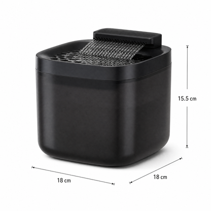 Black Cat Water Fountain 3L, Wired Pet Water Dispenser for Cats & Small Dogs, Waterfall-Style Quiet Drinking Fountain with Filter, Easy-Clean ABS+PP Bowl, 5V 1A