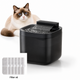 Black Cat Water Fountain 3L,6 Filter included, Wired Pet Water Dispenser for Cats & Small Dogs, Waterfall-Style Quiet Drinking Fountain with Filter, Easy-Clean ABS+PP Bowl, 5V 1A