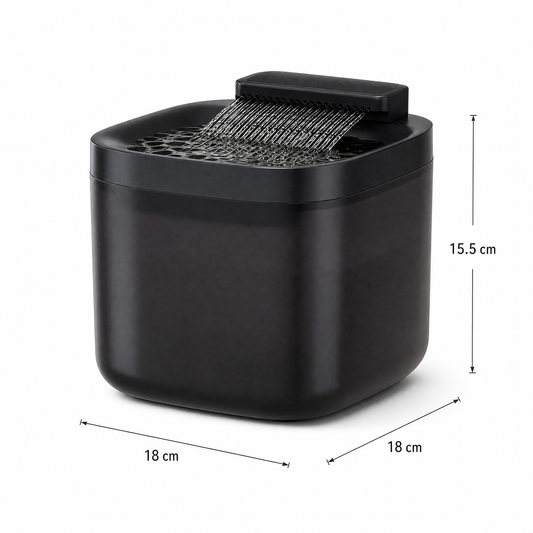 Black Cat Water Fountain 3L,6 Filter included, Wired Pet Water Dispenser for Cats & Small Dogs, Waterfall-Style Quiet Drinking Fountain with Filter, Easy-Clean ABS+PP Bowl, 5V 1A