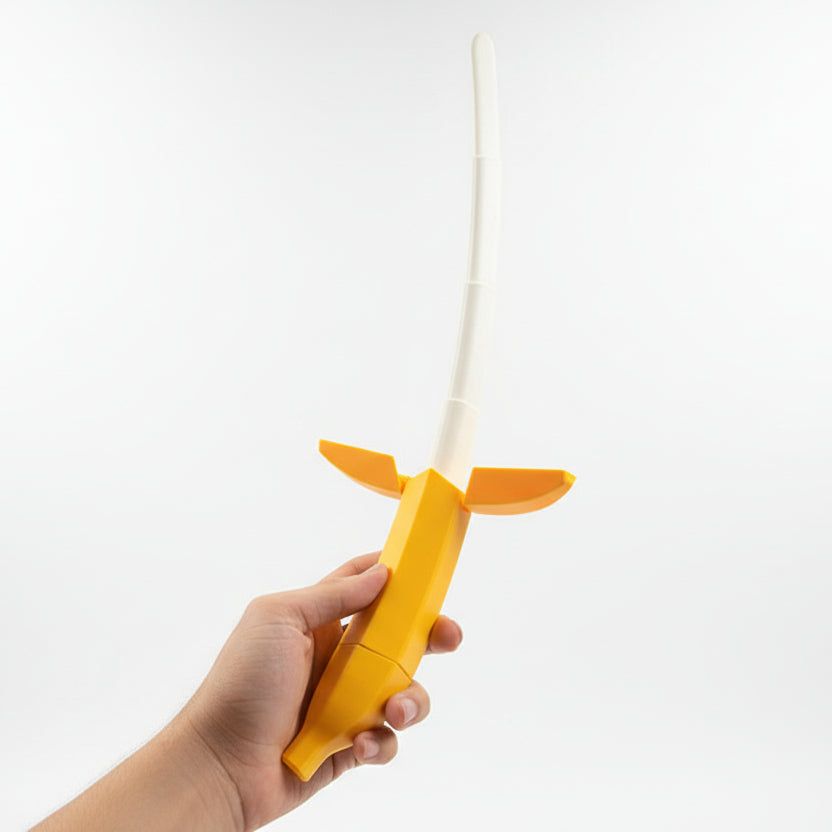 Banana Shaped Retractable Samurai Sword Twist Open Toy For Kids Cosplay & Party Gift - Yellow