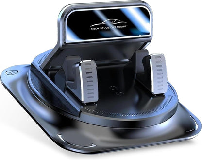 Car Dashboard Phone Holder, Rotatable One-Hand Operation Bracket, Anti-Slip Waterproof Navigation Mount with Strong Suction, Wider Silicone Base for Most Size Phones (Black)