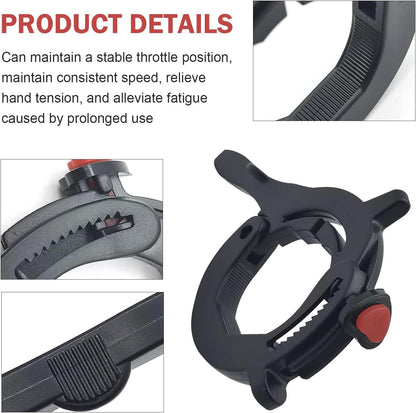Motorcycle Cruise Control Assist, Handlebar Booster Clamp with Quick Release Throttle Button, Anti-skid Rustproof Throttle Lock, Universal Saver Conversion Accessory for Long Distance (Black)
